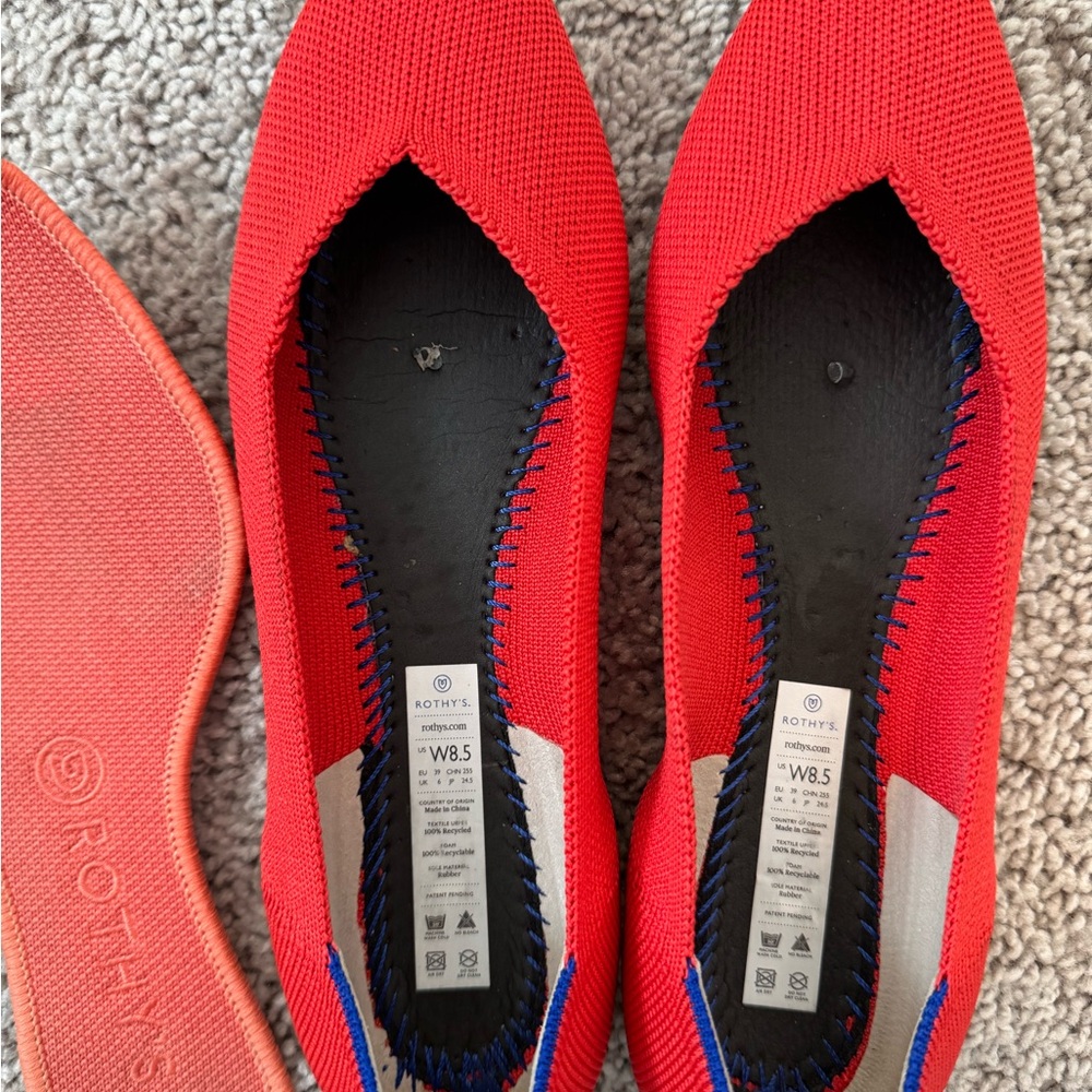 Rothy's Vibrant Red Pointed Flats - Picture 6 of 8